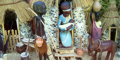 Afrikanische Krippendarstellung.