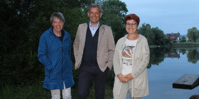 Kilian Imhof, der Cheftrainer OL Nationalteam und Kantonsrat die Mitte mit seiner Frau Regine Imhof (links) und Daniela Müller, Gemeinderätin von Wigoltingen (rechts)