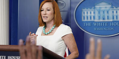 Jen Psaki, Pressesprecherin des Weißen Hauses, während des täglichen Presse-Briefings. Foto: Susan Walsh/AP/dpa
