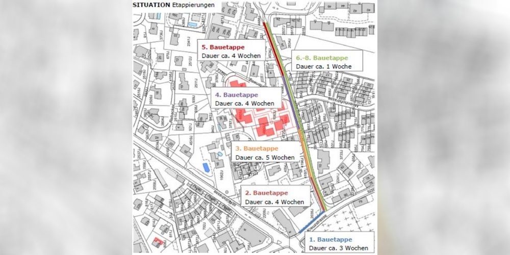 Die Arbeiten an der Meienbergstrasse erfolgen in fünf Etappen