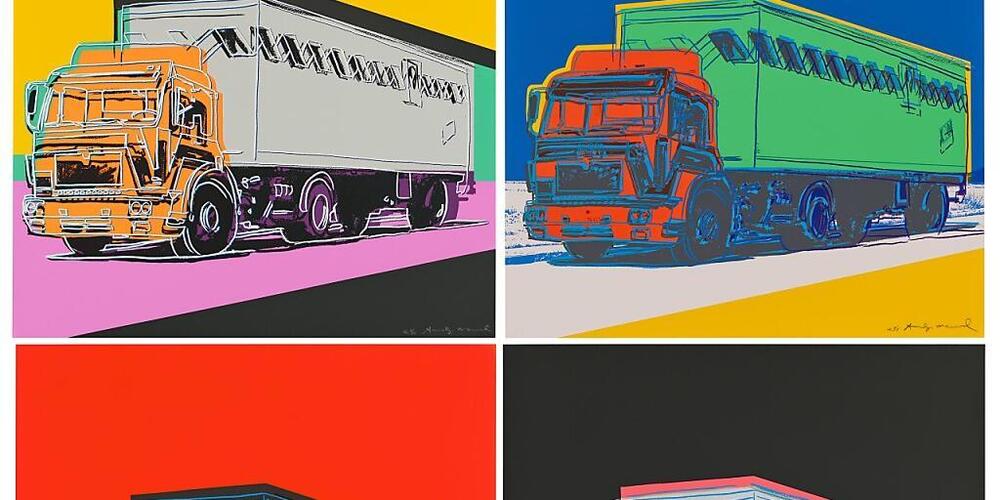 HANDOUT - Die Druckgrafiken der «Truck Series» von Andy Warhol sollen nach Angaben des Auktionshauses Christie's im September gezeigt und online versteigert werden. Foto: Christie's Images Limited 2021/dpa Foto: Christie's Images Limited 2021/dpa ...