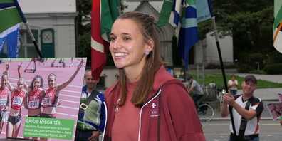 Riccarda Dietsche, die Startläuferin der 4x100m Staffel der Damen, die bei der Olympiade in Tokio den grossartigen vierten Rang belegte