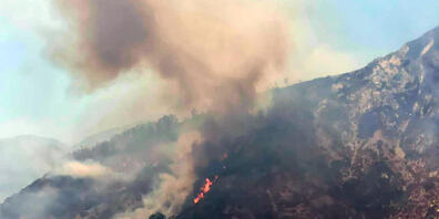 HANDOUT - Es brennt in der Gegend um den Nationalpark Aspromonte in Kalabrien. Die Region an der italienischen Stiefelspitze kämpft seit Tagen gegen heftige Brände, die Flammen sind bis in den von der Unesco gelisteten Naturpark vorgedrungen. Foto...