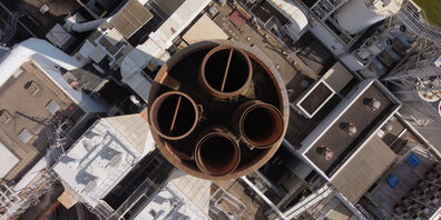 Aufnahme im Rahmen von Vermessungsarbeiten (Photogrammetrie) bei der Kezo in Hinwil.