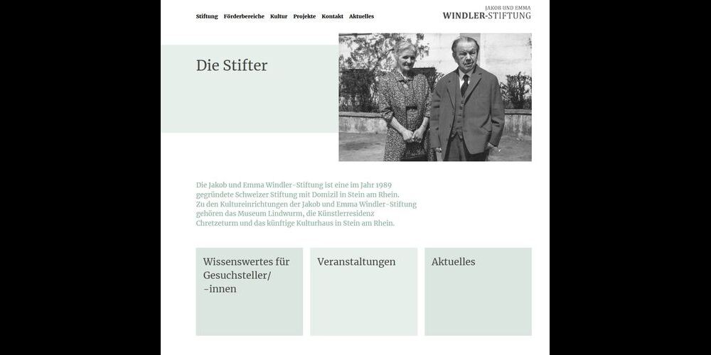 Die Startseite der neuen Webseite.