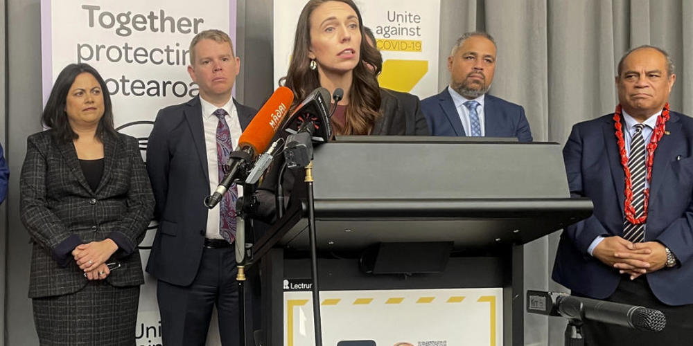 Jacinda Ardern, Premierministerin von Neuseeland, hält eine Rede. Foto: Nick Perry/AP/dpa
