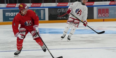 Ex-NHL-Stürmer Kevin Labanc (l.) trainierte erstmals auf dem Eis der SCRJ Lakers und freut sich extrem auf seine neue Herausforderung.