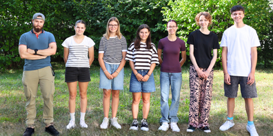 V.l.n.r.: Sebastian Sabol, Eileen Koch, Elena Schiess, Leana Frischknecht, Jana Vujic, Linda Lou Vuilleumier, Audric Hartmann