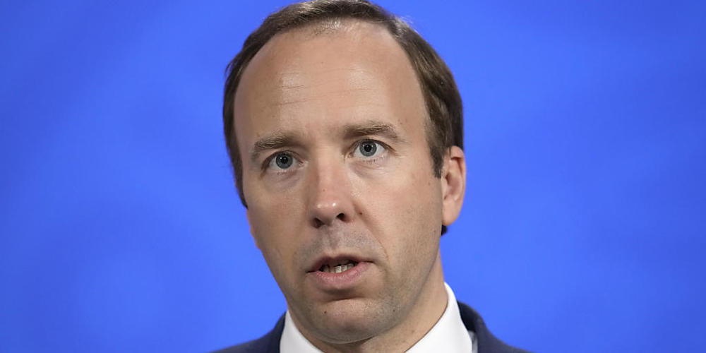ARCHIV - Der britische Gesundheitsminister Matt Hancock spricht während einer Pressekonferenz zum Coronavirus in der Downing Street. Foto: Matt Dunham/AP Pool/dpa