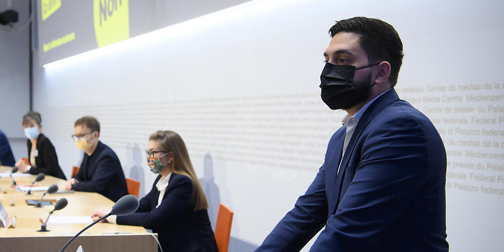 Cédric Wermuth, Nationalrat und SP-Co-Präsident an der Medienkonferenz in Bern.