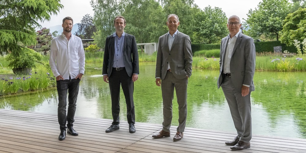 Alte und neue IHK-Vorstandsmitglieder (v.l.n.r.): Roger Dudler (neu), Mirko Lehmann, Philipp Gmür (neu) und Rolf Frei.
