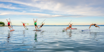 In einem Kurs geht man sogar mit dem SUP auf den Bodensee.