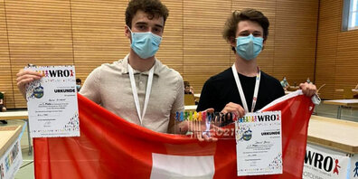 Die Schweizer Finalisten Senior "bin_rädi" aus der World Robot Olympiad Schweiz vom 19. Juni.