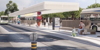 Eine Visualisierung des Bushof Kreuzlingen.