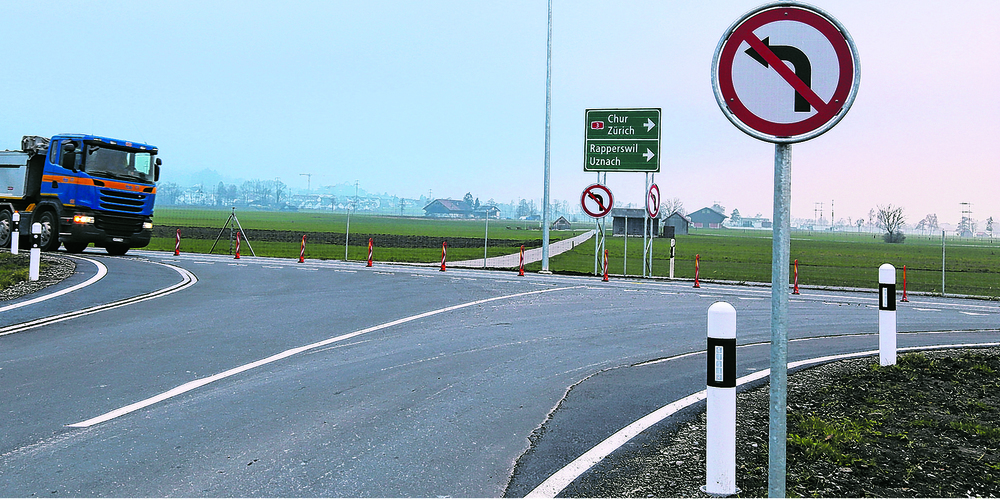 Geht doch: Für den Knoten Speerstrasse/Autobahnzubringer wurde doch noch eine Lösung gefunden. Das Bundesamt für Strassen will den Verkehr jetzt mit einer Lichtsignalanlage regeln. (Foto: zvg)