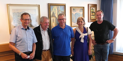 Die Proponenten der Heinrich-Herzig Ausstellung: v.l. Urs Müller, Jürg Rhychener, Urs Rhychener, Katharina Linsi und Othmar Spirig