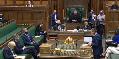 HANDOUT - Nach der Ankündigung der Aufhebung aller Corona-Maßnahmen in England hat die britische Opposition die Krisenpolitik von Premierminister Johnson scharf kritisiert. Foto: House Of Commons/PA Wire/dpa Foto: House Of Commons/PA Wire/dpa - AC...