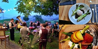 Ein Konzert vom Feinsten und köstliches Essen: Das Atelier Hinterrüti kombiniert Musik und Kulinarik.