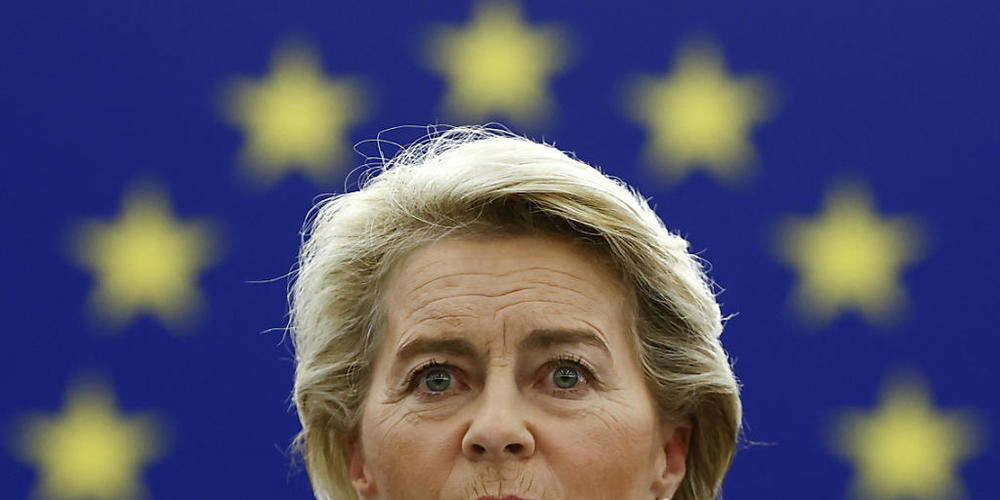 ARCHIV - Ursula von der Leyen, Präsidentin der Europäischen Kommission, spricht während einer Plenarsitzung im Europäischen Parlament. Foto: Christian Hartmann/Pool Reuters/AP/dpa