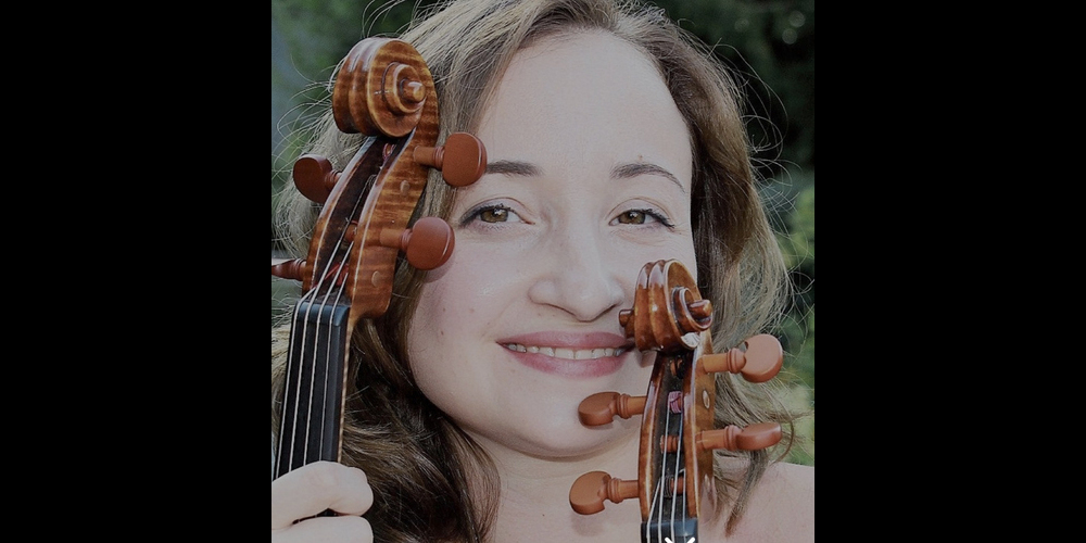 Die Bratschistin Hanna Gubenko spielt in Lachen. 