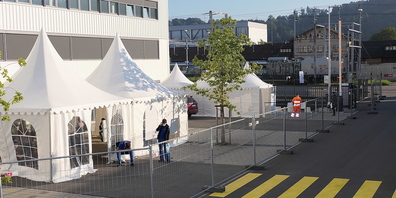 Eine der Pop-Up Impstellen