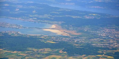 Luftaufnahme des Wollmatinger Rieds.