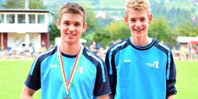 Mehrkampfmeisterschaften Hochdorf: Bruno Seliner (l.) holte sich die Bronzemedaille und Joel Zahner klassierte sich im guten 9. Schlussrang.