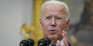 Joe Biden, Präsident der USA, spricht im Roosevelt Room des Weißen über die Evakuierungen in Afghanistan. Foto: Manuel Balce Ceneta/AP/dpa
