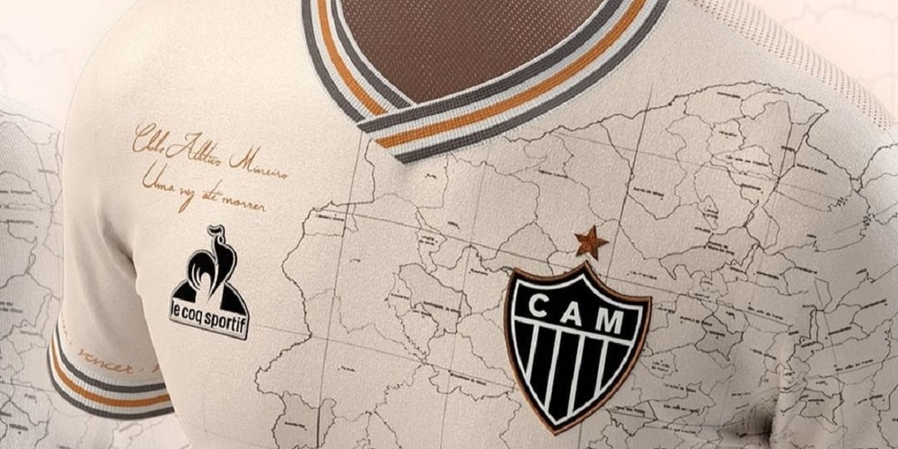 Das Shirt zeigt eine Karte der Heimatprovinz des Clubs, Minas Gerais