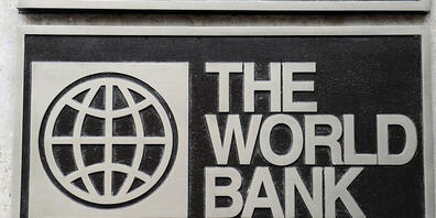 ARCHIV - Das Logo der World Bank, aufgenommen am 01.11.2009 in Washington. Foto: Rainer Jensen/dpa