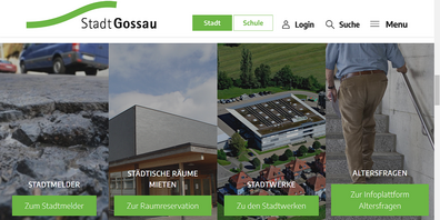 Die neue Website der Stadt Gossau.
