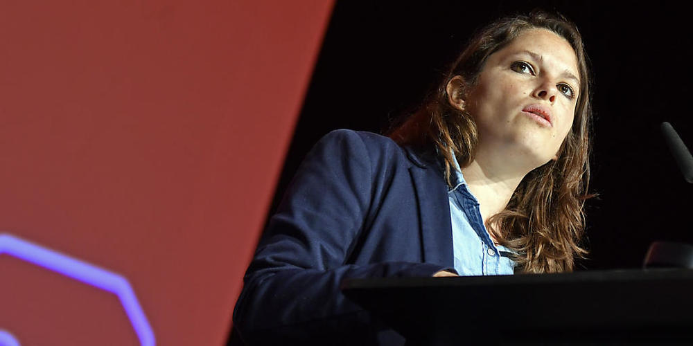 Mattea Meyer, Partei-Co-Präsidium, am ausserordentlichen Parteitag der SP Schweiz in St. Gallen