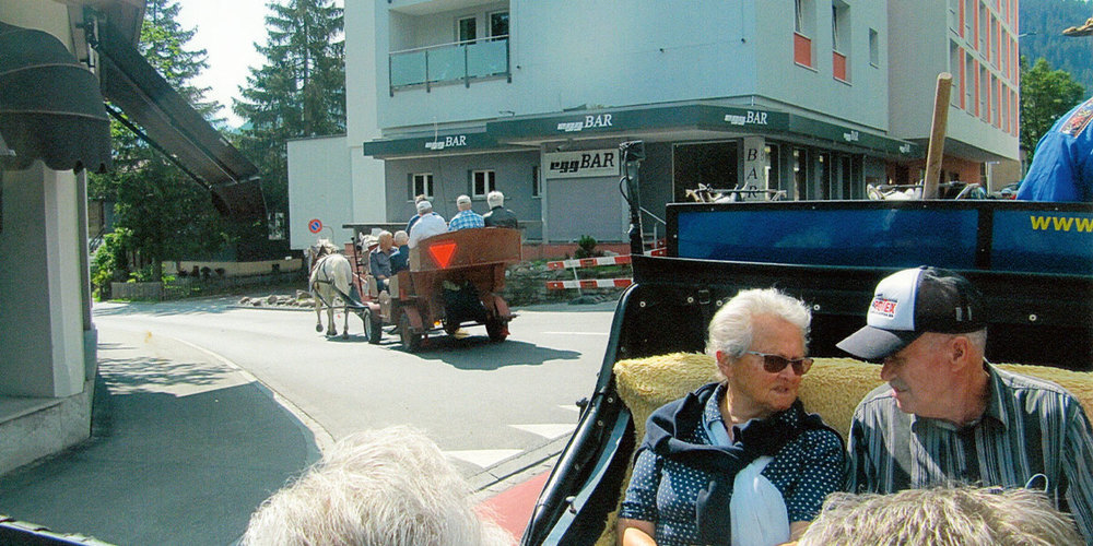 Ab geht die Kutschenfahrt Richtung Dischmatal.