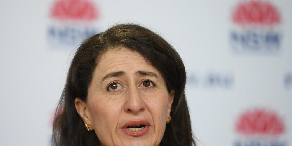 NSW Premier Gladys Berejiklian  .during a COVID-19 update in Sydney, Monday, August 30, 2021. (AAP Image/Dean Lewins) NO ARCHIVING