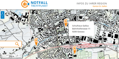 Kartenausschnitt Gossau SG.