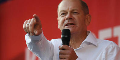 SPD-Kanzlerkandidat Olaf Scholz hat die Sozialdemokraten in der jüngsten Umfrage auf nun 25 Prozent gehoben. CDU und CSU kommen gemeinsam auf 20 Prozent. Foto: Swen Pförtner/dpa