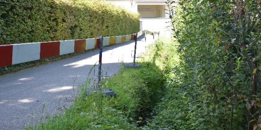 Abgesperrte überwachsene Rutschung