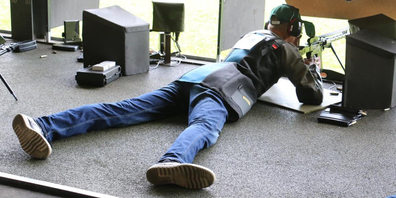  Markus Stanger  im Liegendwettkampf. 