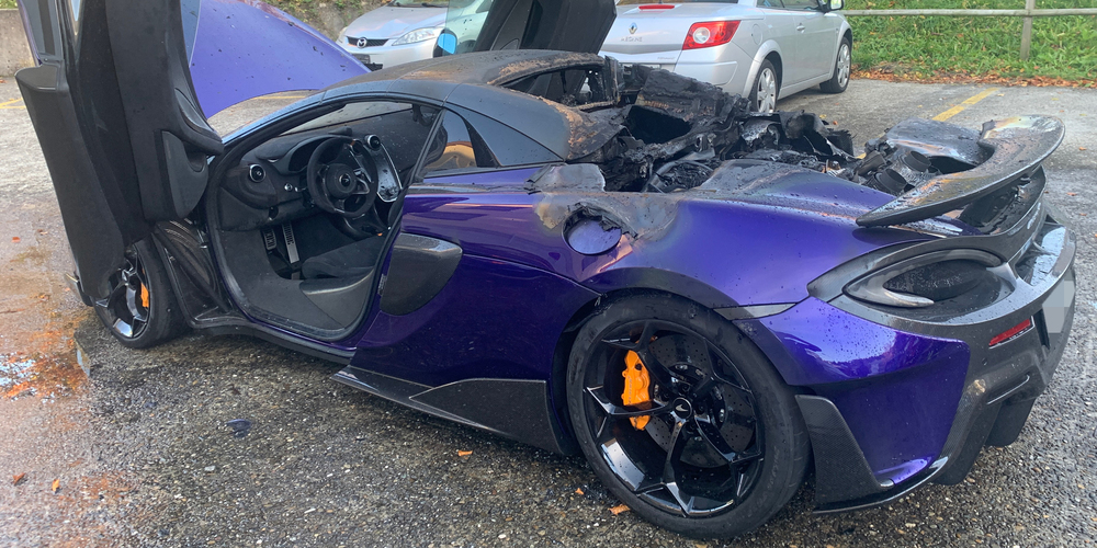 Der ausgebrannte McLaren 600LT.