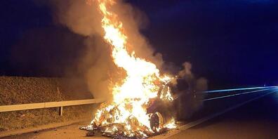 Auf der A7 bei Müllheim TG hat am Samstag ein Auto gebrannt. Verletzt wurde niemand.