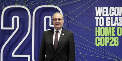 Bundespräsident Guy Parmelin bei seiner Ankunft an der Uno-Klimakonferenz in Glasgow.