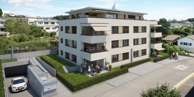 Projekt «HO4»: In Grüt ZH (Gemeinde Gossau ZH) entsteht an der Hofacherstrasse ein Mehrfamilienhaus mit 7 Eigentumswohnungen.