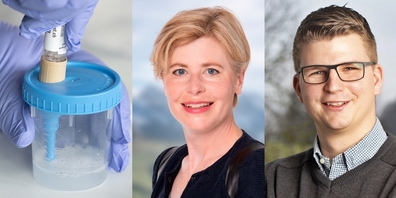 Esther Friedli (m.) und Mike Egger (r.) sehen keinen objektiven Grund, warum der Kanton bei repetitiven Firmen-Pooltests kein Zertifikat ausstellt.