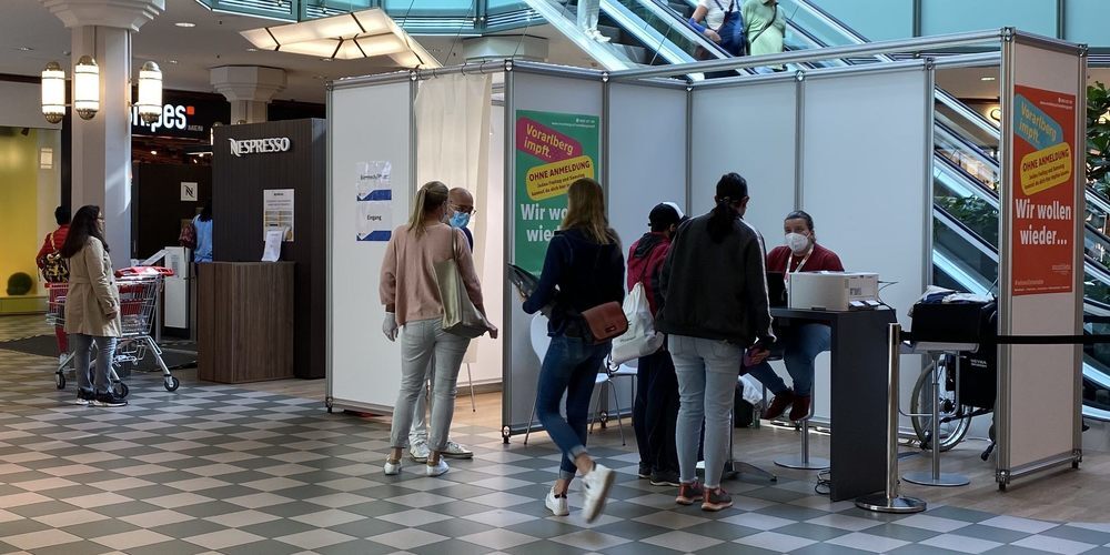 Die seit einigen Wochen im Messepark präsente Impfkoje, die für eine niederschwelliges Impfangebot sorgen soll