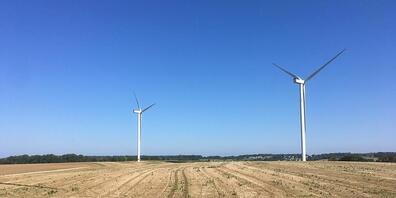 Der neue EKZ Windpark im französischen Villers-le-Tourneur kann 6500 Vierpersonenhaushalte mit Strom versorgen.