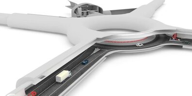 Kernpunkt des Stadttunnels von Feldkirch bildet ein unterirdischer zweispuriger Kreisverkehr