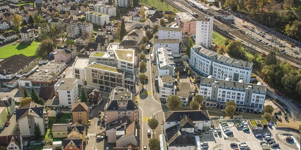 Visualisierung zur Neugestaltung der Bahnhofstrasse in Uzwil.