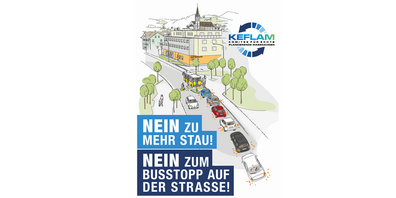 Mit dieser Visualisierung kämpft das KEFLAM gegen den Busstopp auf der Strasse.