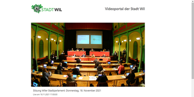 Auch die Sitzung vom 9.  Dezember kann im Videoportal der Stadt Wil live und anschliessend als Aufzeichnung verfolgt werden.