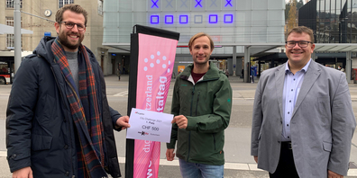 Der Gewinner der «CityChallenge 2021»: Raffael Corrodi (Mitte).